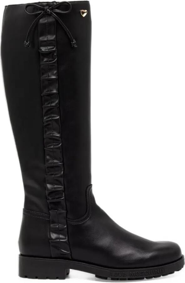 Love Moschino bow-detail knee-high boots Zwart