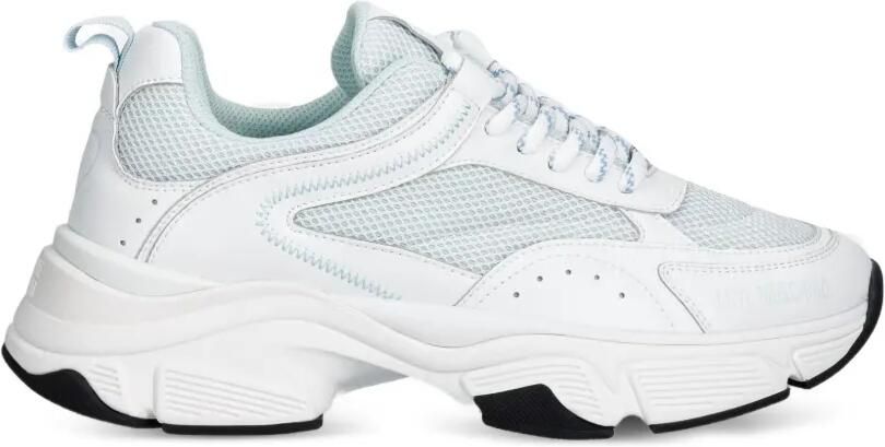 Love Moschino Chunky sneakers met mesh vlakken Wit