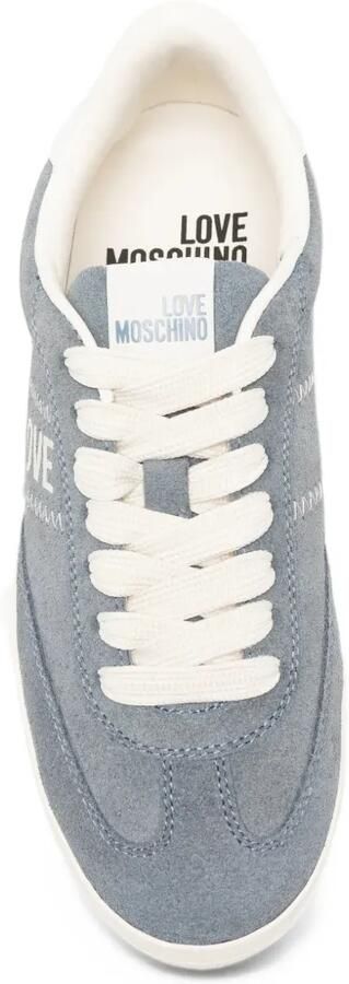 Love Moschino Cloud25 logo-print suede sneakers Blauw - Foto 4