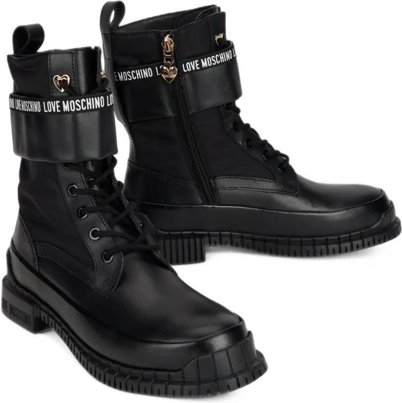 Love Moschino Enkellaarzen met logoprint Zwart - Foto 3
