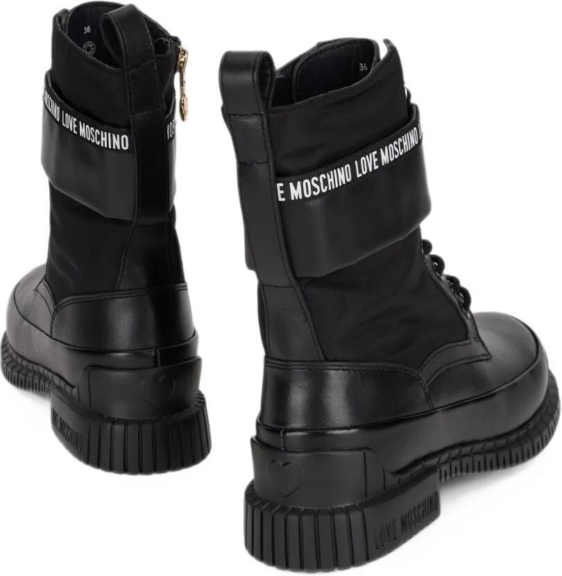 Love Moschino Enkellaarzen met logoprint Zwart - Foto 2