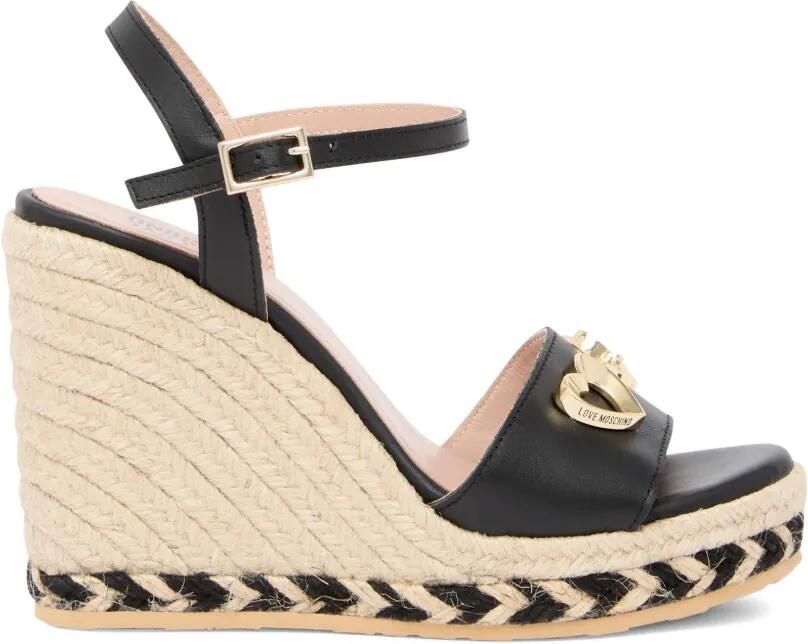 Love Moschino Espadrilles met hart applicatie Zwart