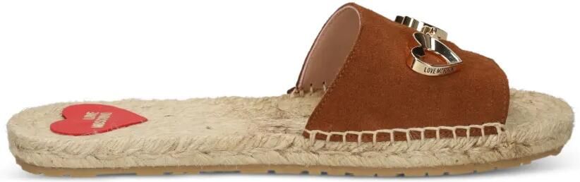 Love Moschino Espadrilles met hartapplicatie Bruin