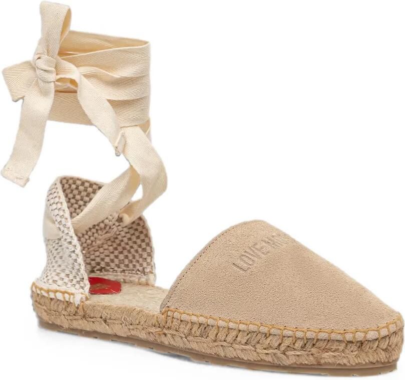 Love Moschino Espadrilles met logo-reliëf en veters Beige - Foto 2