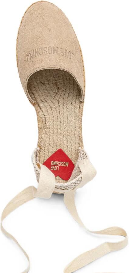 Love Moschino Espadrilles met logo-reliëf en veters Beige - Foto 4