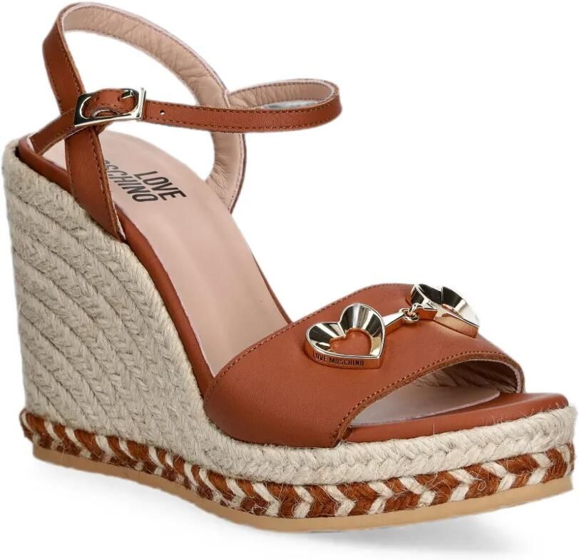 Love Moschino Espadrilles met sleehak en hart-patroon Bruin - Foto 2