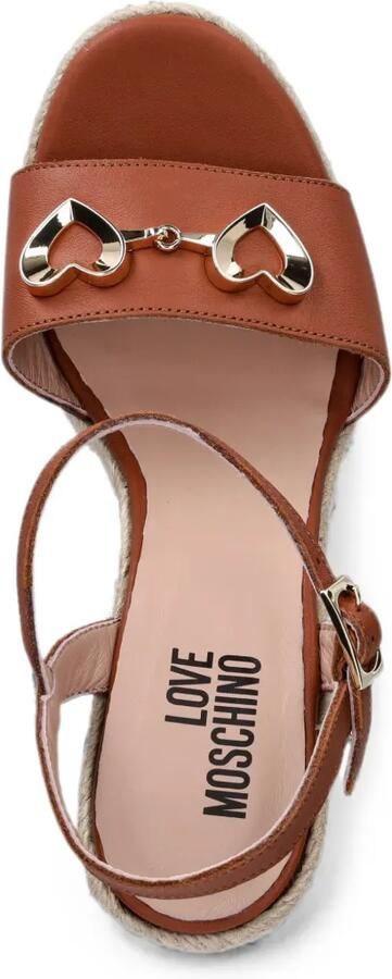 Love Moschino Espadrilles met sleehak en hart-patroon Bruin - Foto 4