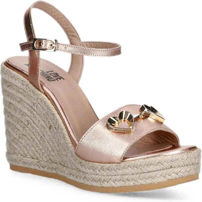 Love Moschino Espadrilles met sleehak en hartplakkaat Roze - Foto 2