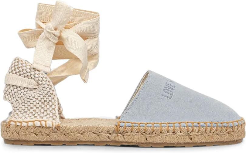 Love Moschino Espadrilles met striksluiting en logo-detail Blauw
