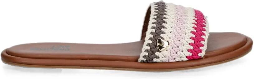Love Moschino Gehaakte sandalen met logo-plakkaat Beige