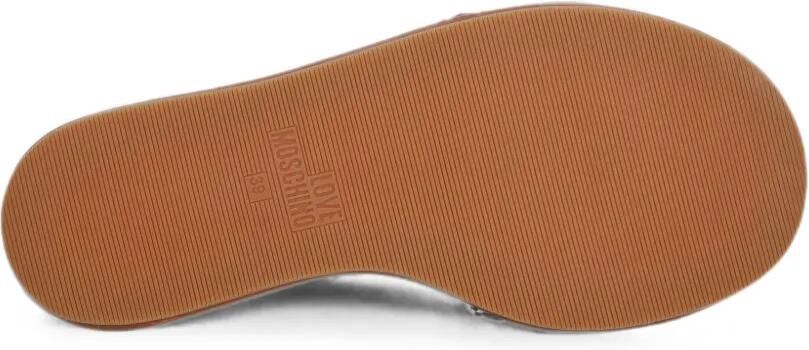 Love Moschino Gehaakte sandalen met logo-plakkaat Beige - Foto 4