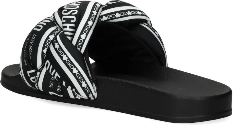 Love Moschino Gevlochten sandalen met logoprint Zwart