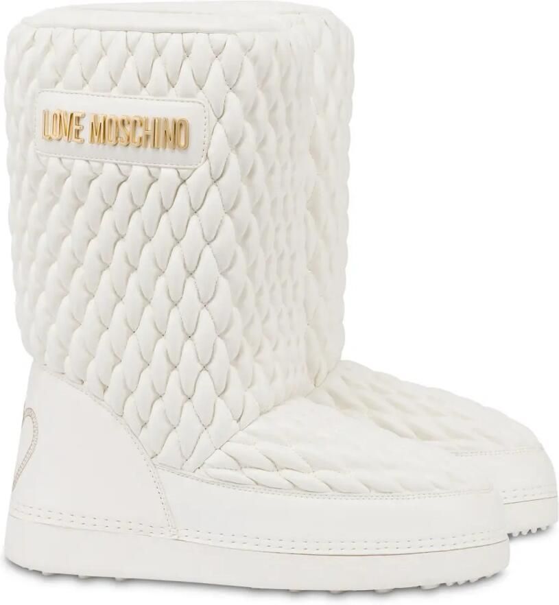 Love Moschino Gewatteerde laarzen met logoplakkaat Wit - Foto 2