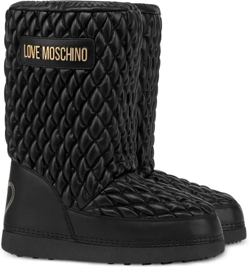 Love Moschino Gewatteerde laarzen met logoplakkaat Zwart - Foto 2