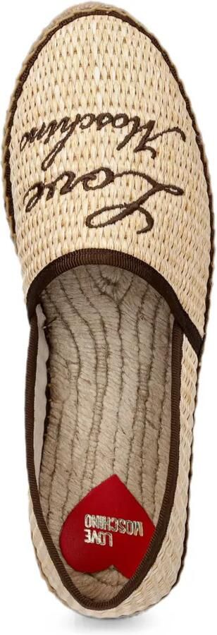 Love Moschino Geweven espadrilles met geborduurd logo Beige - Foto 4