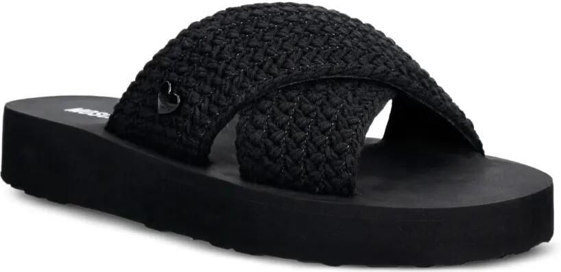 Love Moschino Geweven sandalen met gekruiste bandjes Zwart - Foto 4