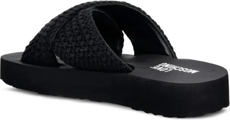 Love Moschino Geweven sandalen met gekruiste bandjes Zwart - Foto 3