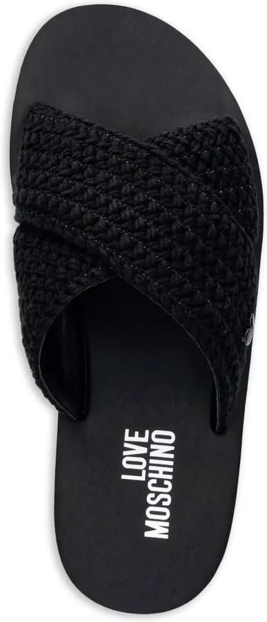 Love Moschino Geweven sandalen met gekruiste bandjes Zwart - Foto 2