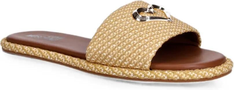 Love Moschino Geweven sandalen met hartplakkaat Beige - Foto 5