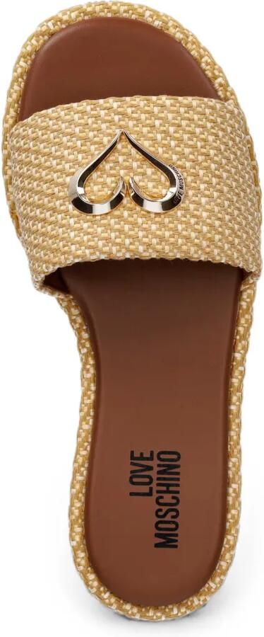 Love Moschino Geweven sandalen met hartplakkaat Beige - Foto 2