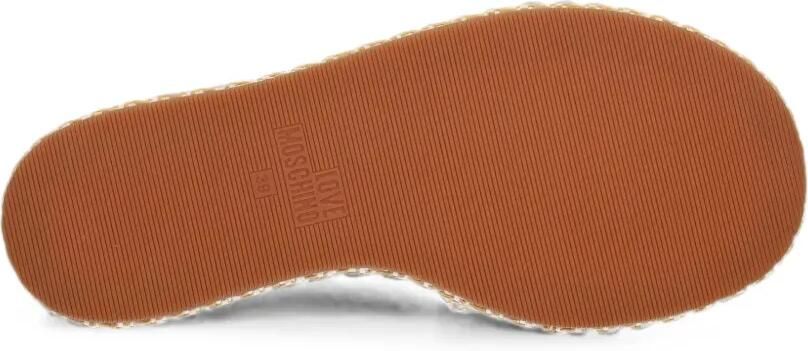 Love Moschino Geweven sandalen met hartplakkaat Beige - Foto 3