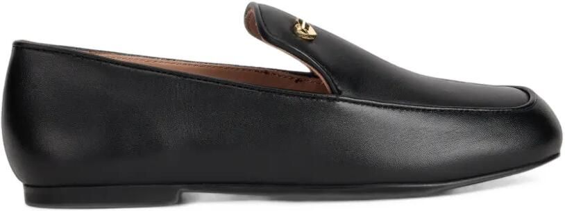 Love Moschino Leren loafers met hartpatroon Zwart