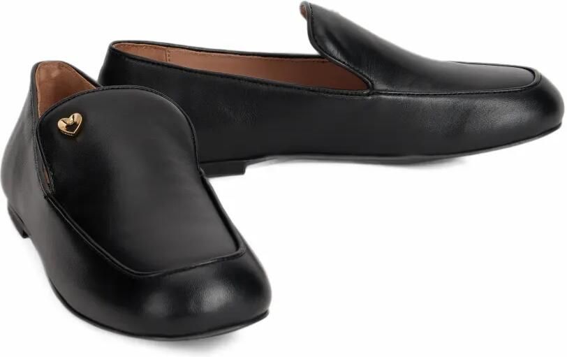Love Moschino Leren loafers met hartpatroon Zwart - Foto 3