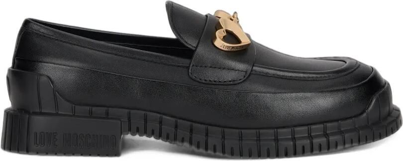 Love Moschino heart-motif loafers Zwart