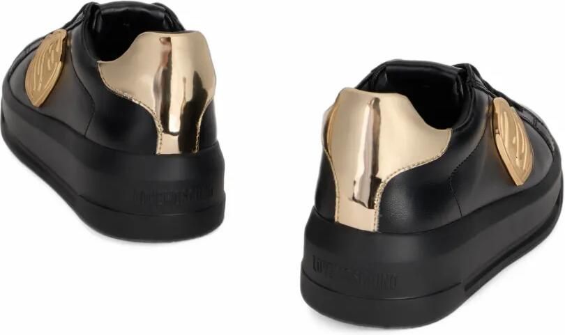 Love Moschino Sneakers met metallic afwerking en hartpatroon Zwart - Foto 3
