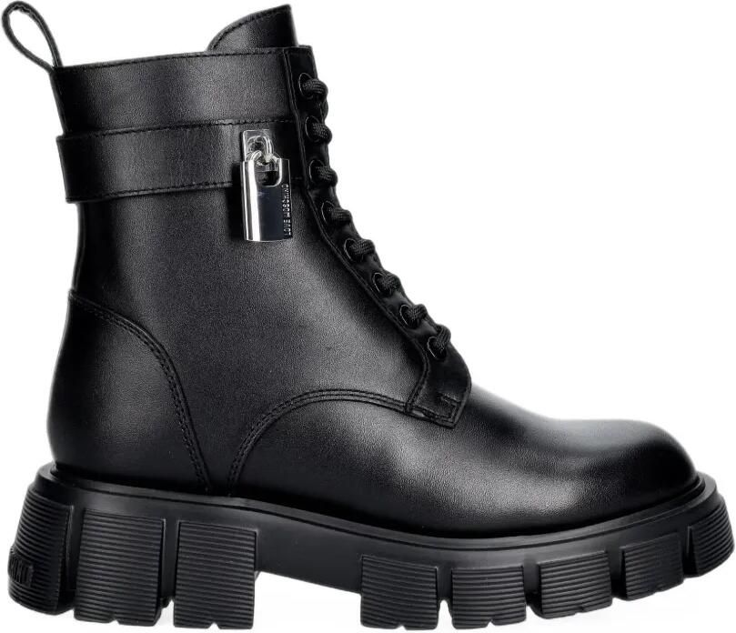 Love Moschino Laarzen met chunky zool en hangslotdetail Zwart