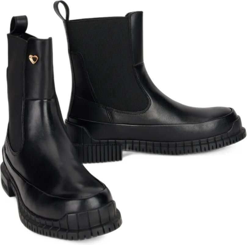 Love Moschino Laarzen met geribbelde zool en hartpatroon Zwart - Foto 3