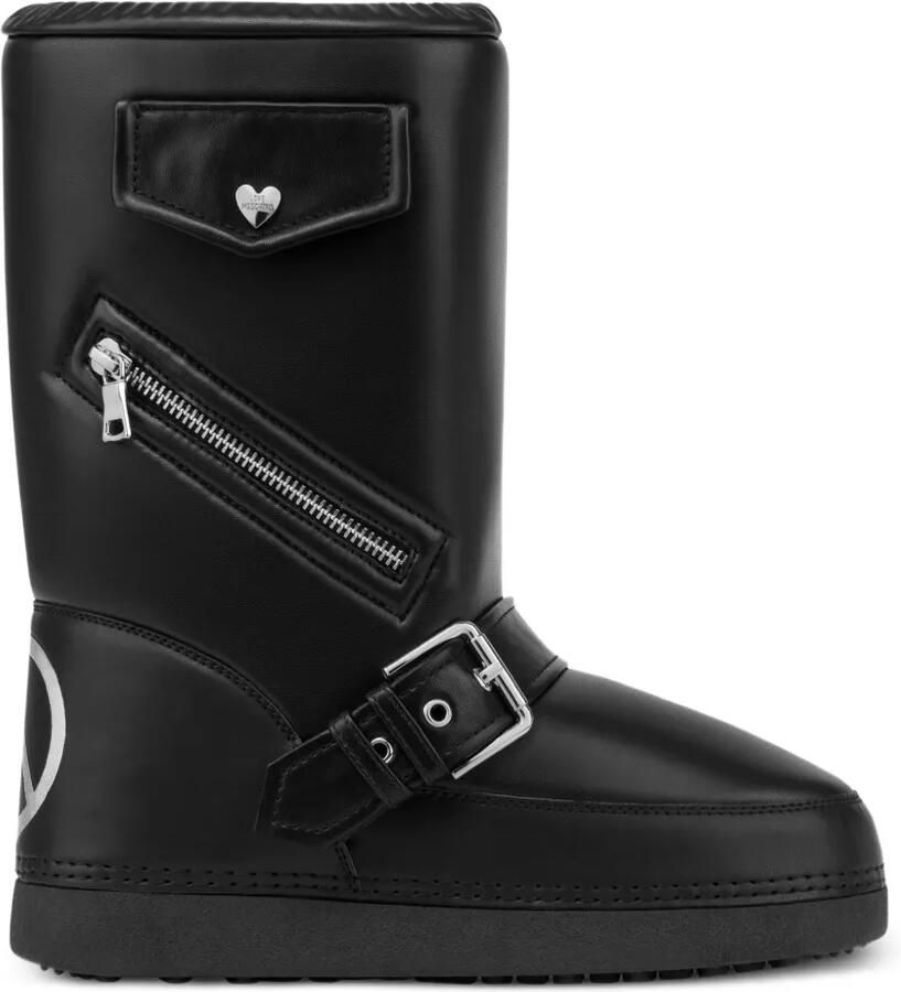 Love Moschino Laarzen met gespdetail en ritssluiting Zwart