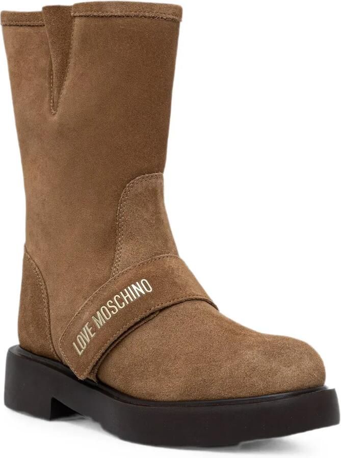 Love Moschino Laarzen met klittenband en logo Bruin - Foto 3