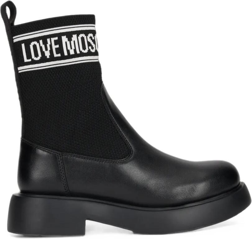 Love Moschino Laarzen met logoprint Zwart