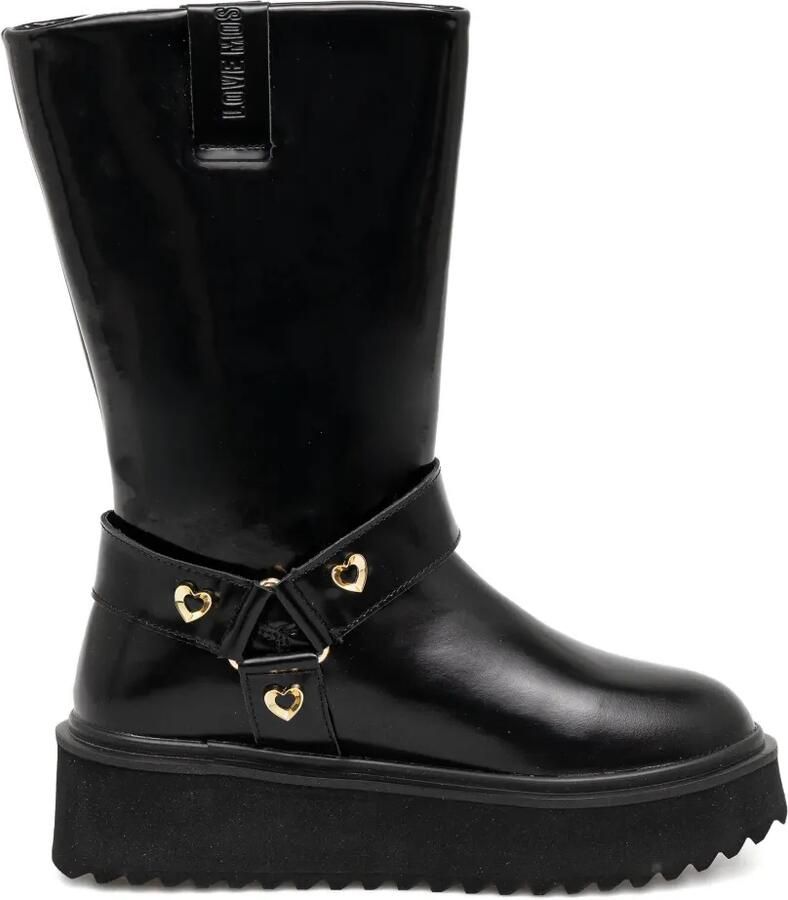 Love Moschino Laarzen met plateauzool en hartdetail Zwart