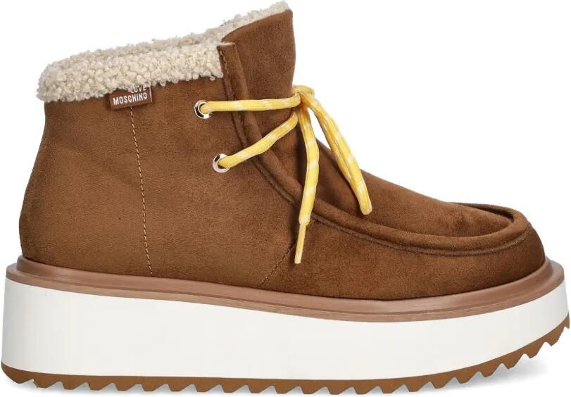 Love Moschino Laarzen met plateauzool van imitatiebont Bruin