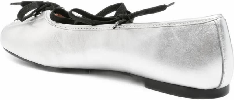 Love Moschino lace-up metallic ballet flats Zwart - Foto 4