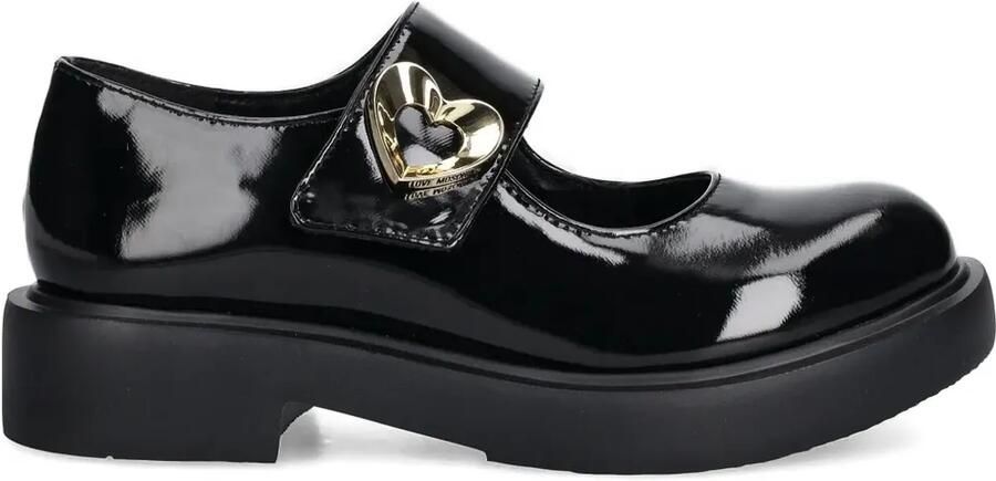 Love Moschino Lakleren loafers met hartgesp Zwart
