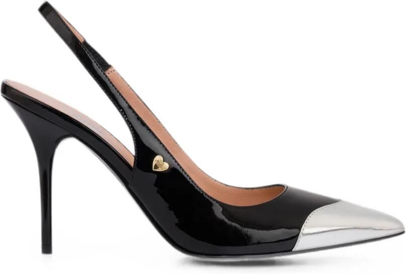 Love Moschino Lakleren slingback pumps Zwart