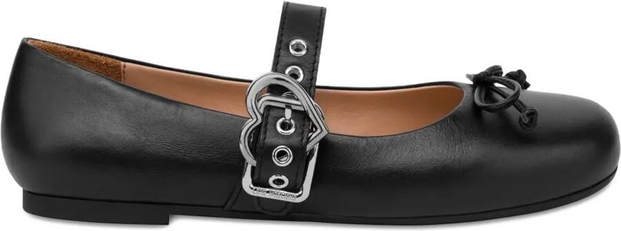 Love Moschino Leren ballerina's Zwart