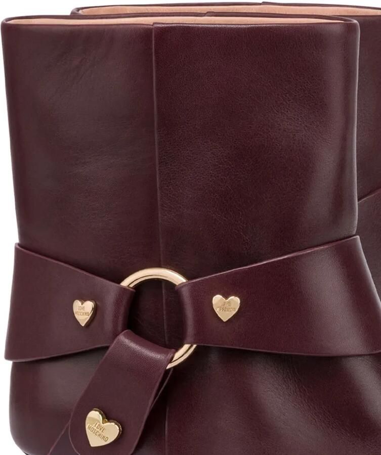 Love Moschino Leren enkellaarzen verfraaid met hart Rood - Foto 2
