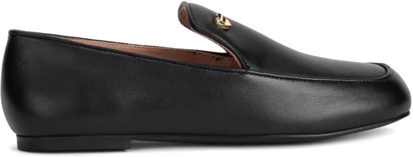 Love Moschino Leren loafers met hartpatroon Zwart