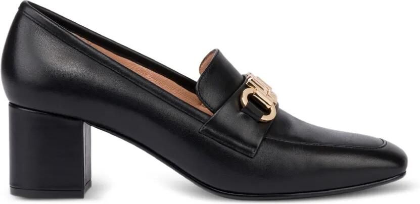 Love Moschino Leren pumps met logoplakkaat Zwart