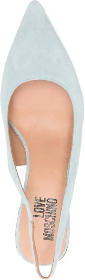 Love Moschino Leren slingback pumps Blauw - Foto 4