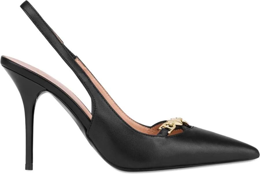 Love Moschino Leren slingback pumps Zwart