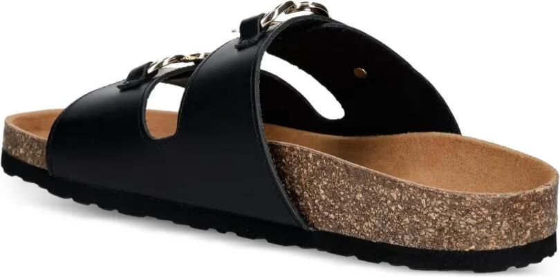 Love Moschino Leren slippers met hartvormige gesp Zwart - Foto 3
