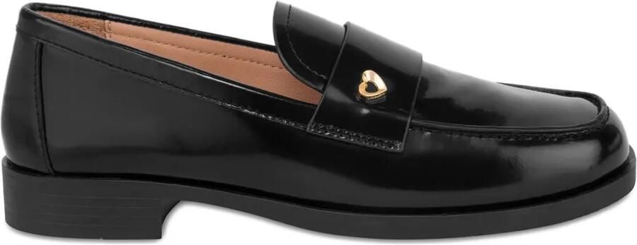 Love Moschino Loafers met hartdetail Zwart