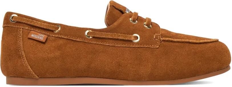 Love Moschino Loafers met imitatie veterdetail Bruin
