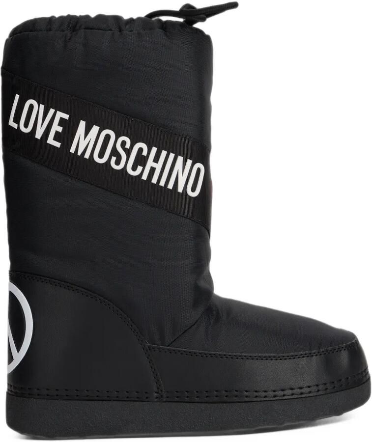 Love Moschino logo-embellishment heart-patch boots Zwart