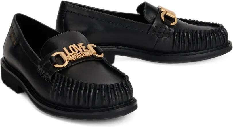 Love Moschino logo-plaque leather loafers Zwart - Foto 3